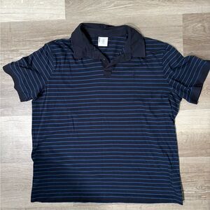 Bogner Men's Striped Polo Shirt - Black with Blue Stripes